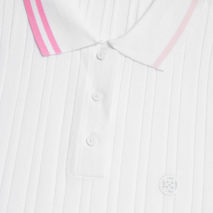 Enid Contrast Ribbed Knit Polo