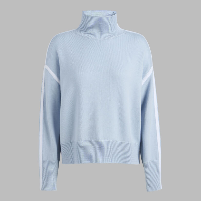 MERINO WOOL CONTRAST STRIPE TURTLENECK JUMPER image number 1