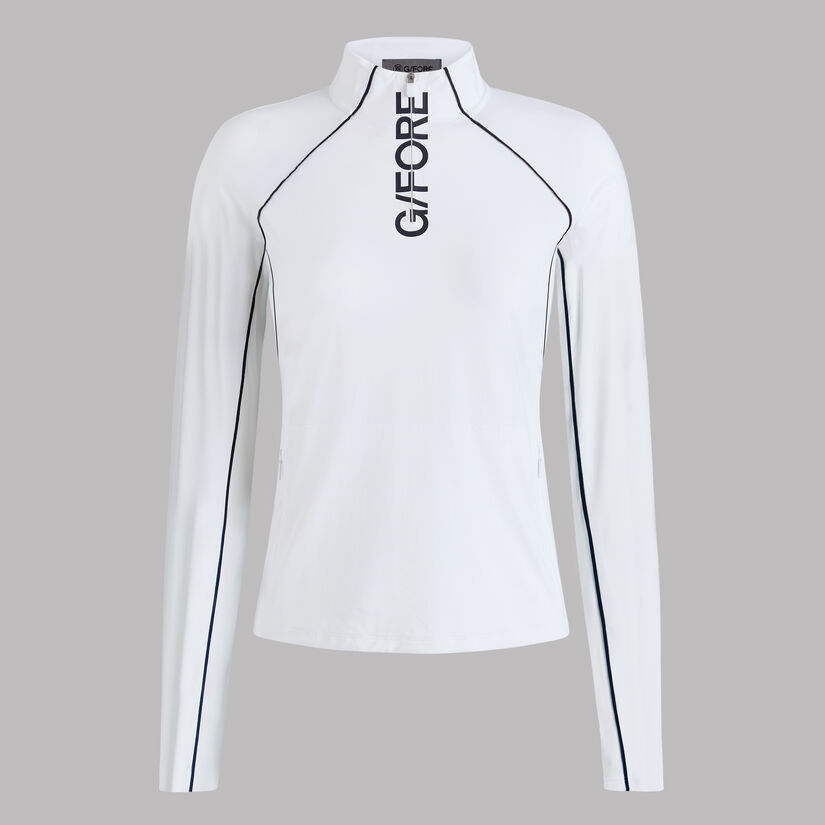 CONTRAST MESH SILKY TECH NYLON 1/4 ZIP PULLOVER image number 1