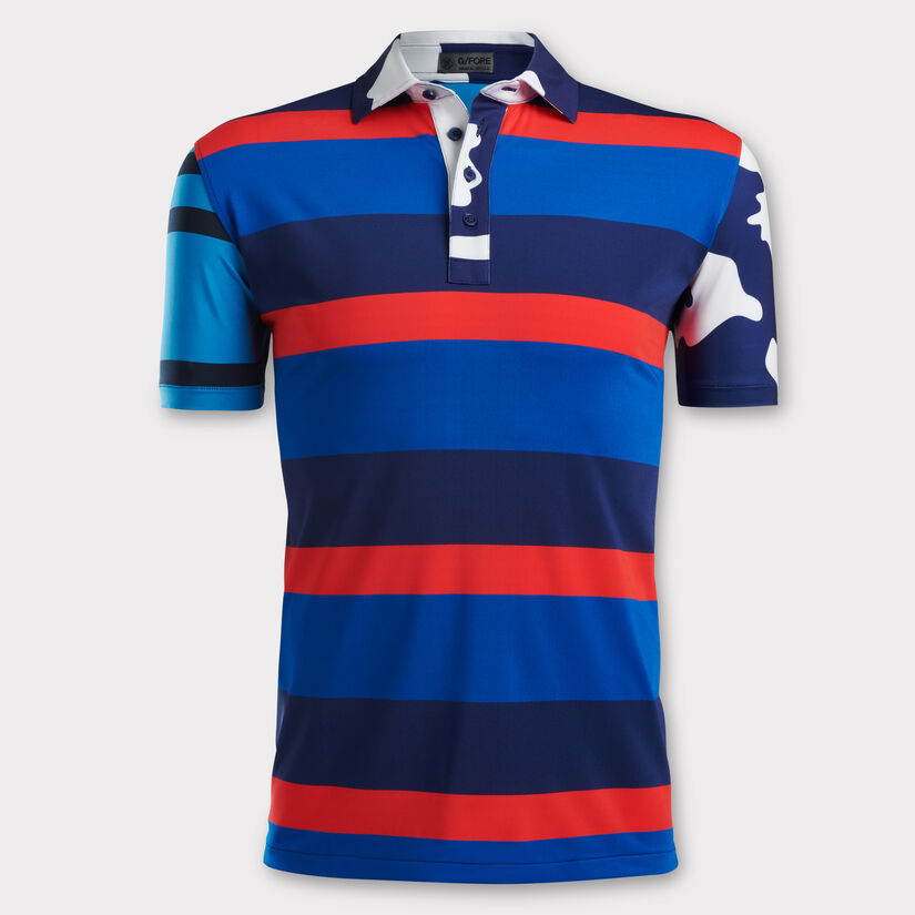 MIXED MEDIA TECH JERSEY SLIM FIT POLO image number 1