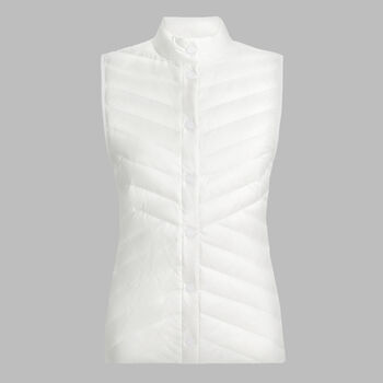 V-DOWN QUILTED STRETCH TECH INTERLOCK GILET