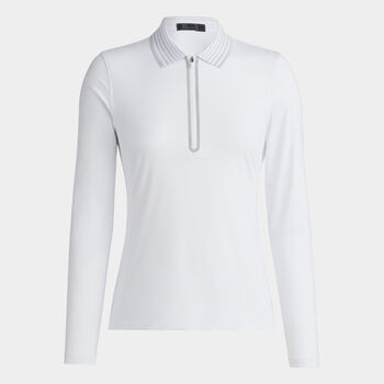 FEATHERWEIGHT SILKY TECH NYLON QUARTER ZIP POLO