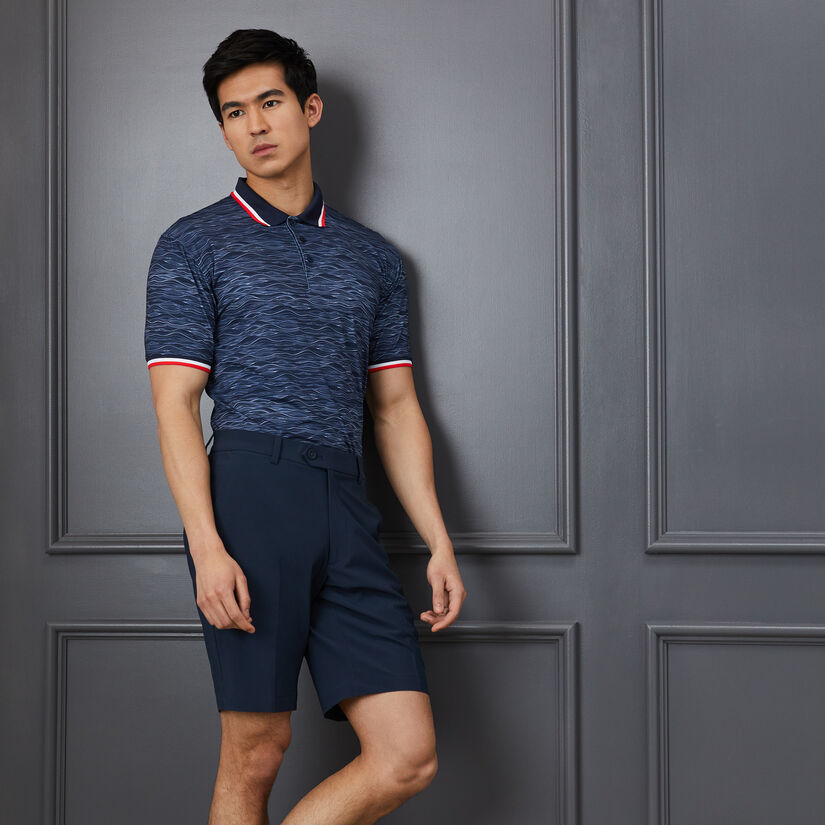 WAVE TECH JERSEY RIB COLLAR SLIM FIT POLO image number 2