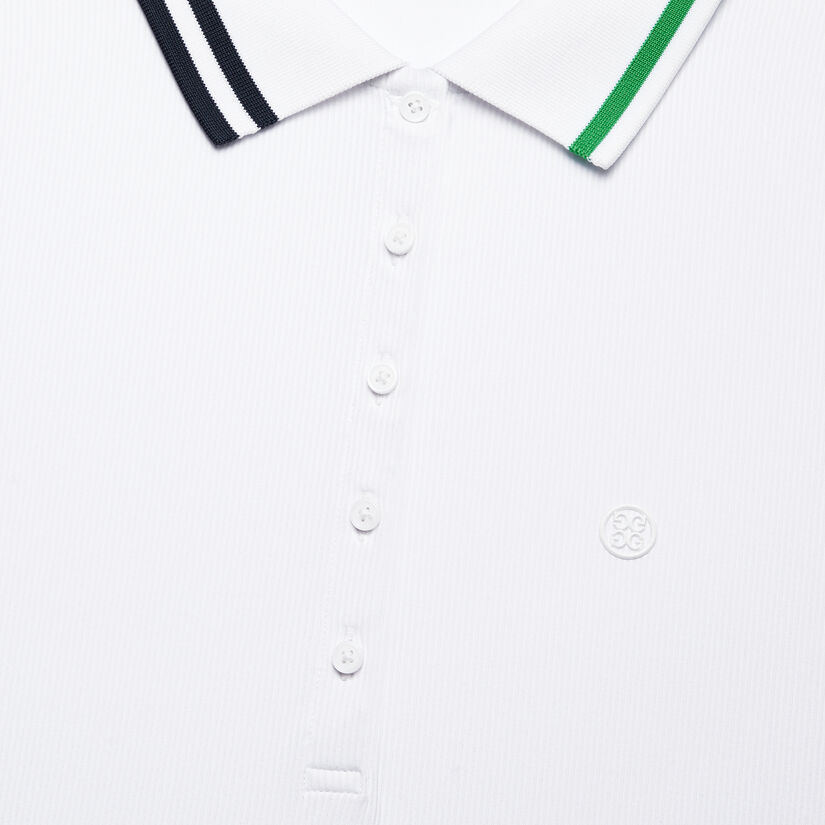 G/FORE Women Contrast Johnny Collar Tech Nylon Rib Long Sleeve Polo