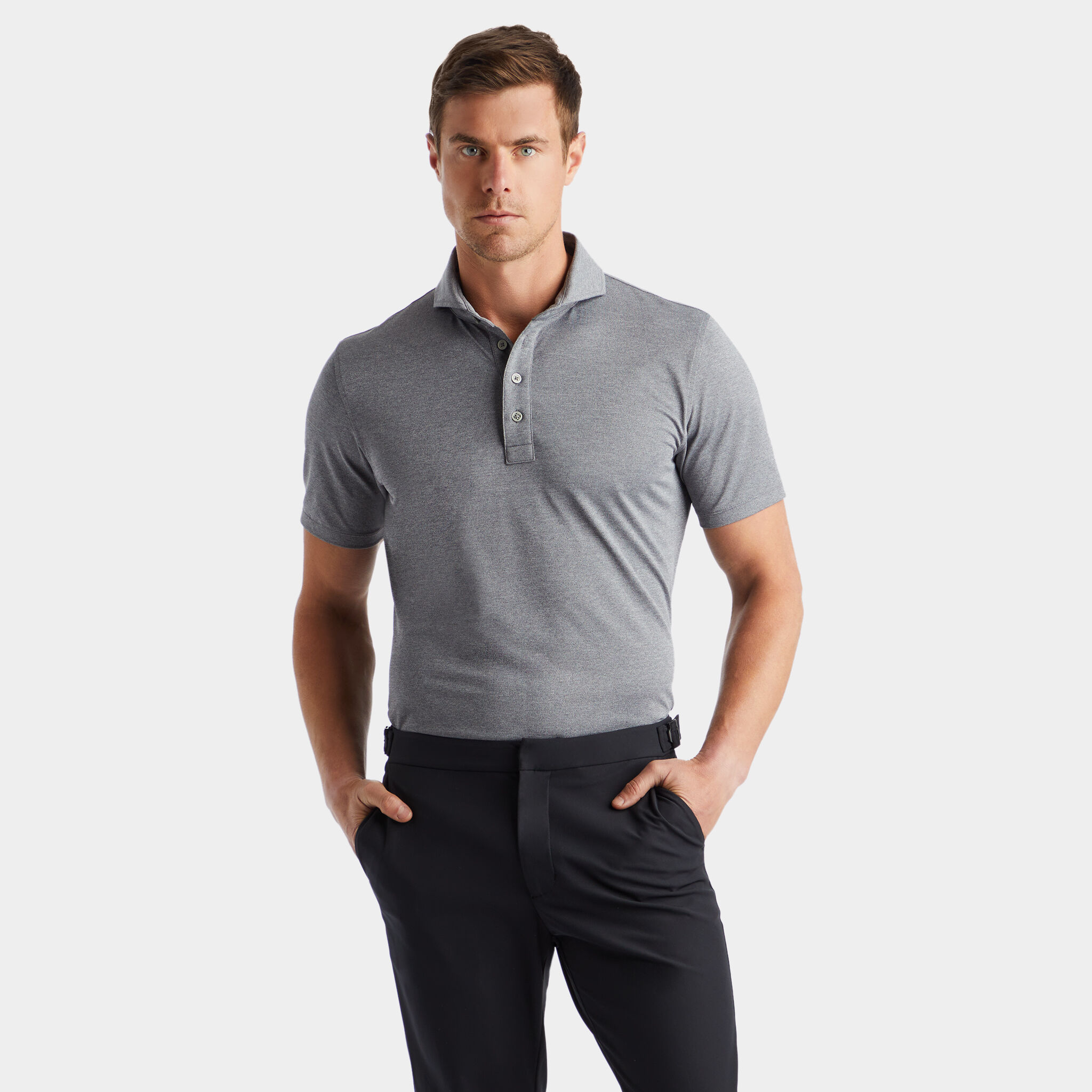 Gray polo black pants 2025