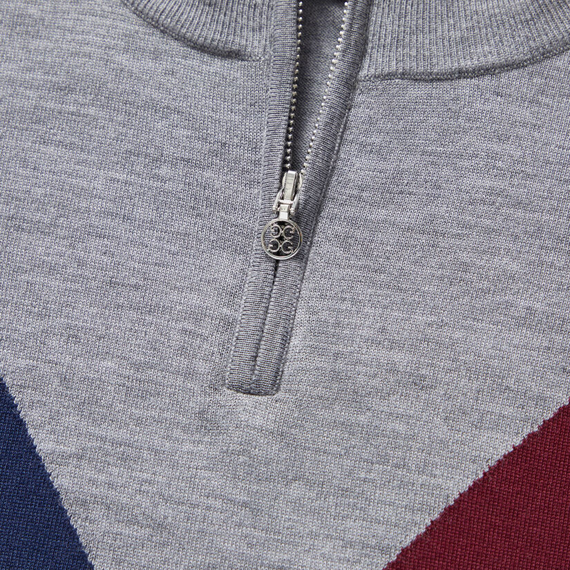 MULTI V MERINO WOOL QUARTER-ZIP JUMPER image number 6