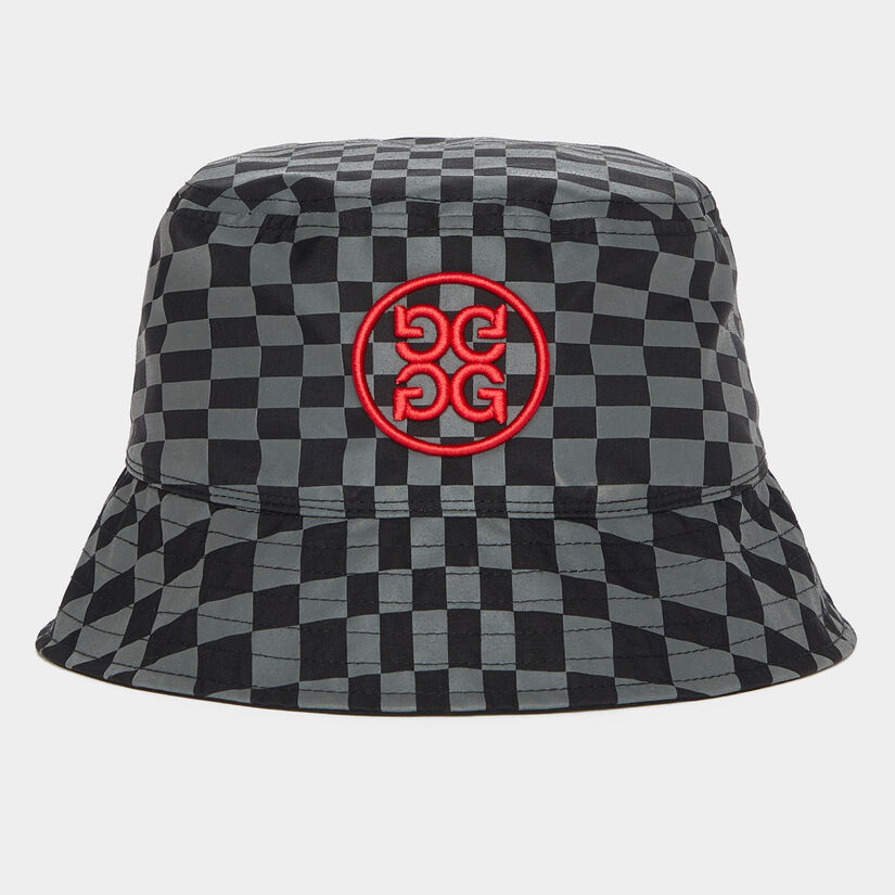 REVERSIBLE DISTORTED CHECK NYLON BUCKET HAT image number 5