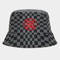REVERSIBLE DISTORTED CHECK NYLON BUCKET HAT image number 5