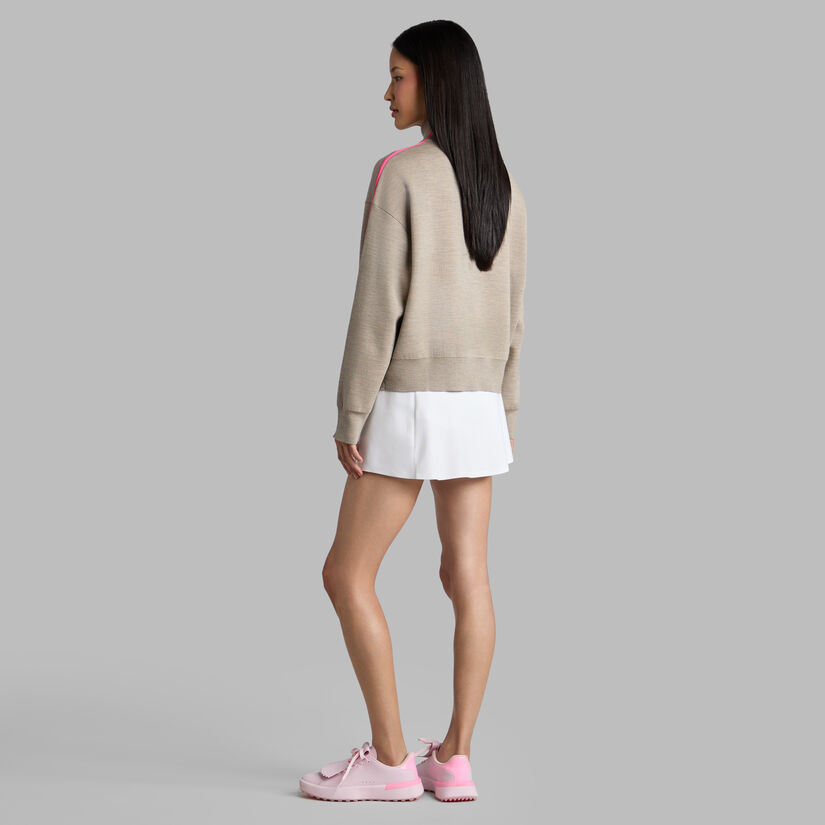 MERINO WOOL COTTON PLAITED 1/4 ZIP JUMPER image number 4