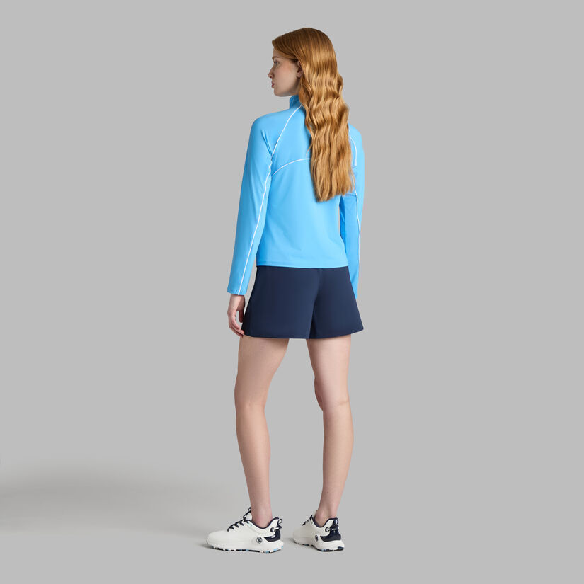 CONTRAST MESH SILKY TECH NYLON 1/4 ZIP PULLOVER image number 4