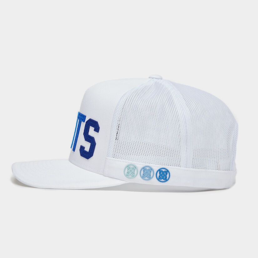 Short brim trucker cap top