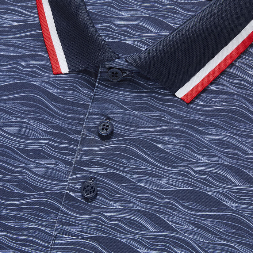 WAVE TECH JERSEY RIB COLLAR SLIM FIT POLO image number 6