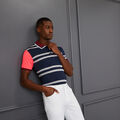 VARIEGATED STRIPE TECH JERSEY RIB COLLAR SLIM FIT POLO image number 2