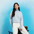 MERINO WOOL CONTRAST STRIPE TURTLENECK JUMPER image number 2