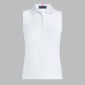 PLEATED COLLAR SILKY TECH NYLON SLEEVELESS POLO image number 1