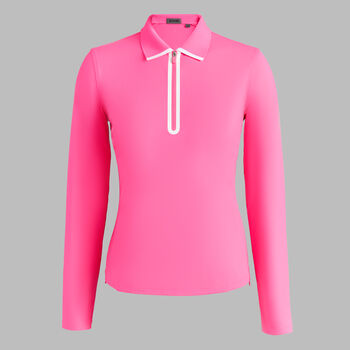SILKY TECH NYLON LONG SLEEVE ZIP POLO - Alternate Image 1