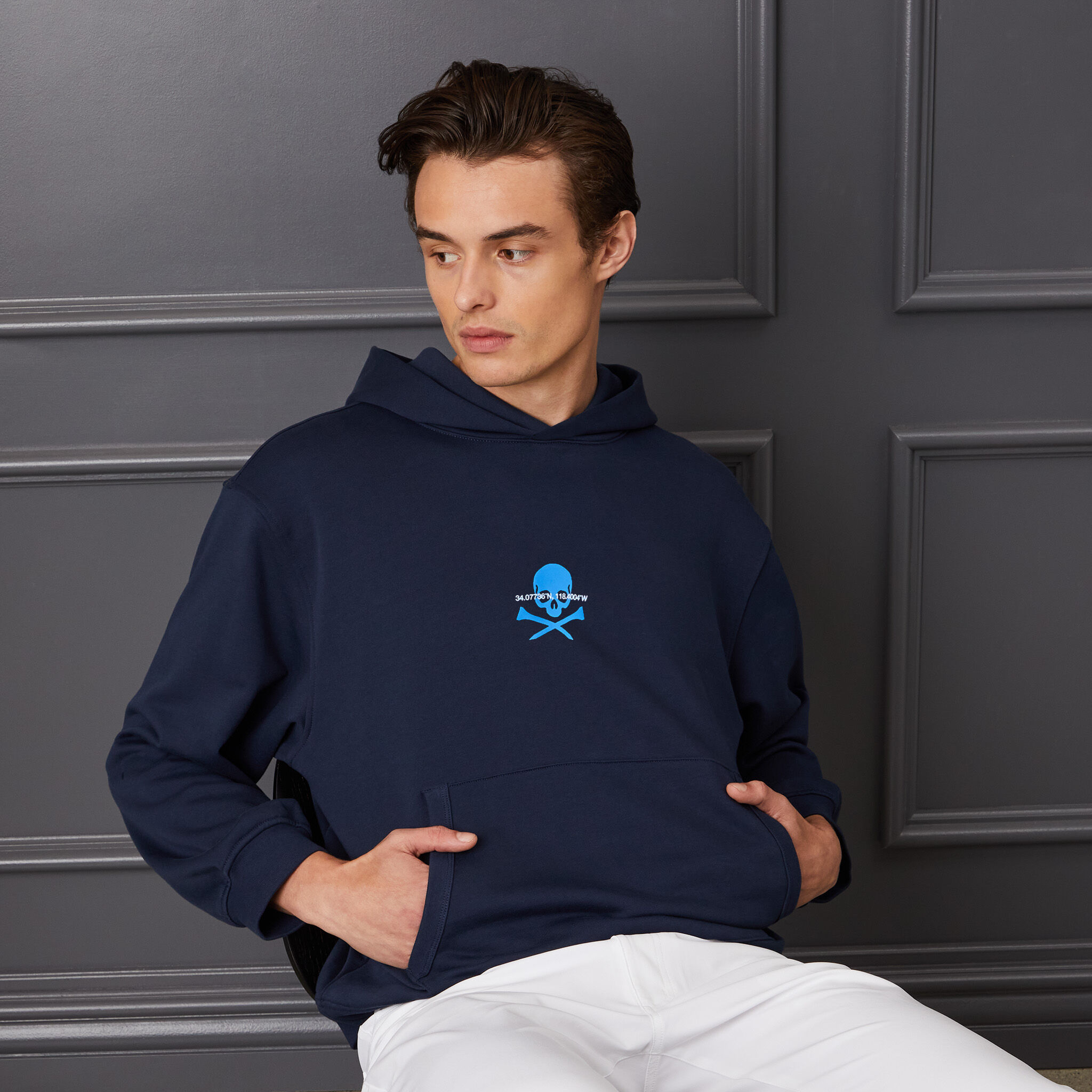 Oversized french terry hoodie top