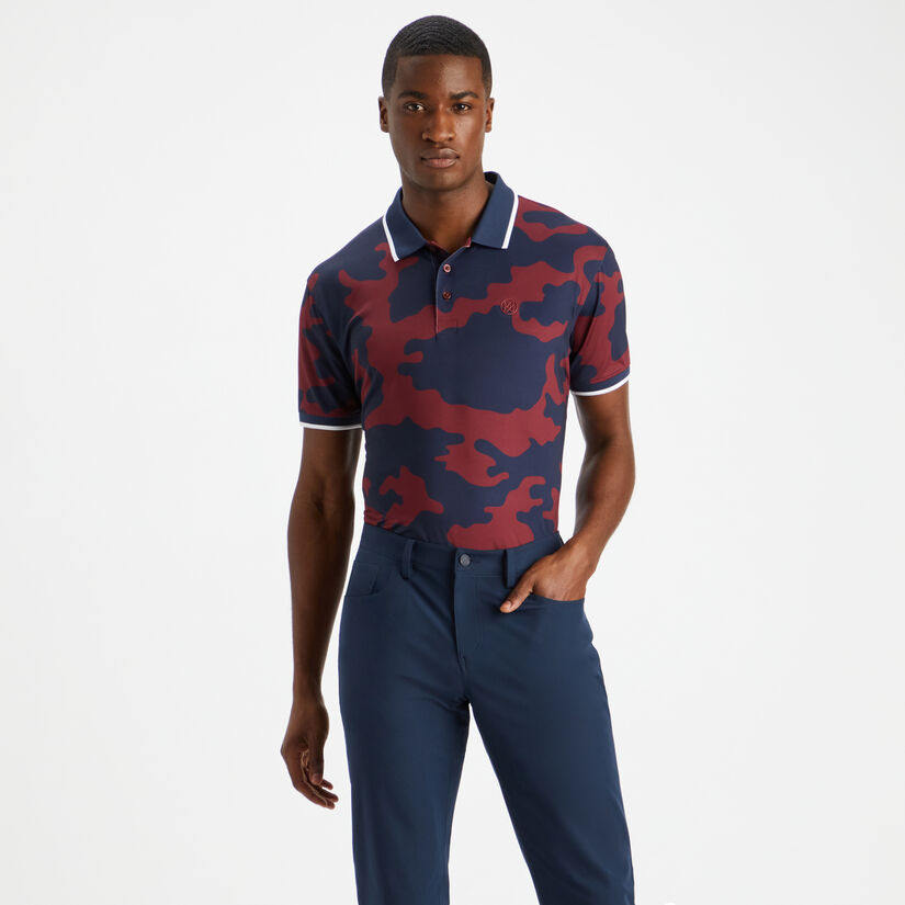 EXPLODED CAMO RIB COLLAR TECH JERSEY SLIM FIT POLO image number 3