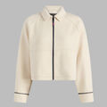 COSY DOUBLE KNIT CROPPED COLLARED JACKET image number 1