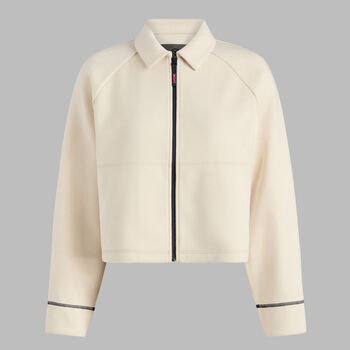COSY DOUBLE KNIT CROPPED COLLARED JACKET