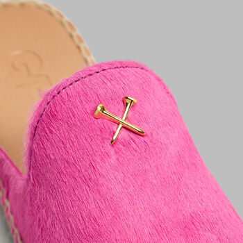 WOMEN'S METAL TEES PONY HAIR ESPADRILLE