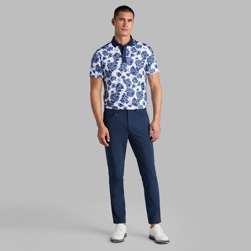 STAMPED FLORAL TECH JERSEY POLO image number 3