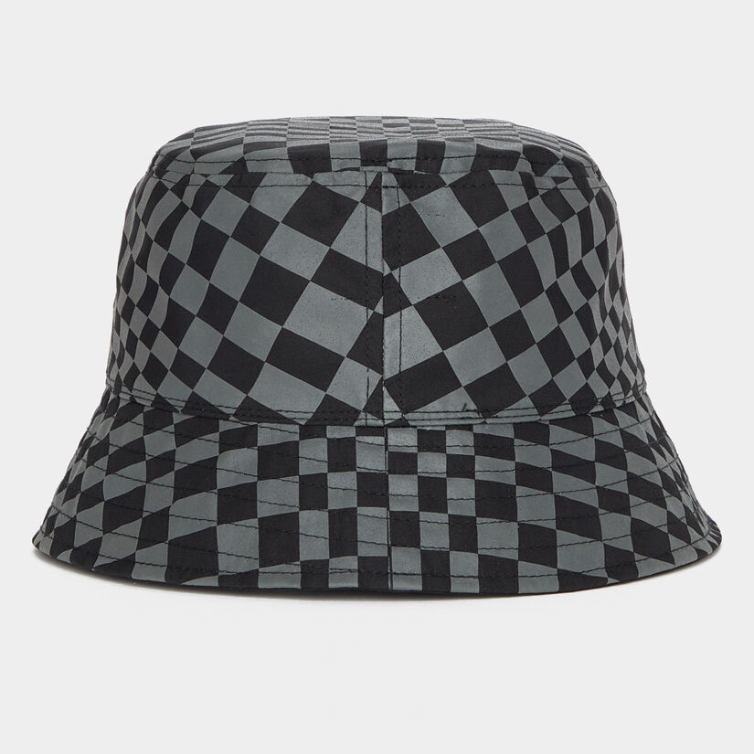 REVERSIBLE DISTORTED CHECK NYLON BUCKET HAT image number 7