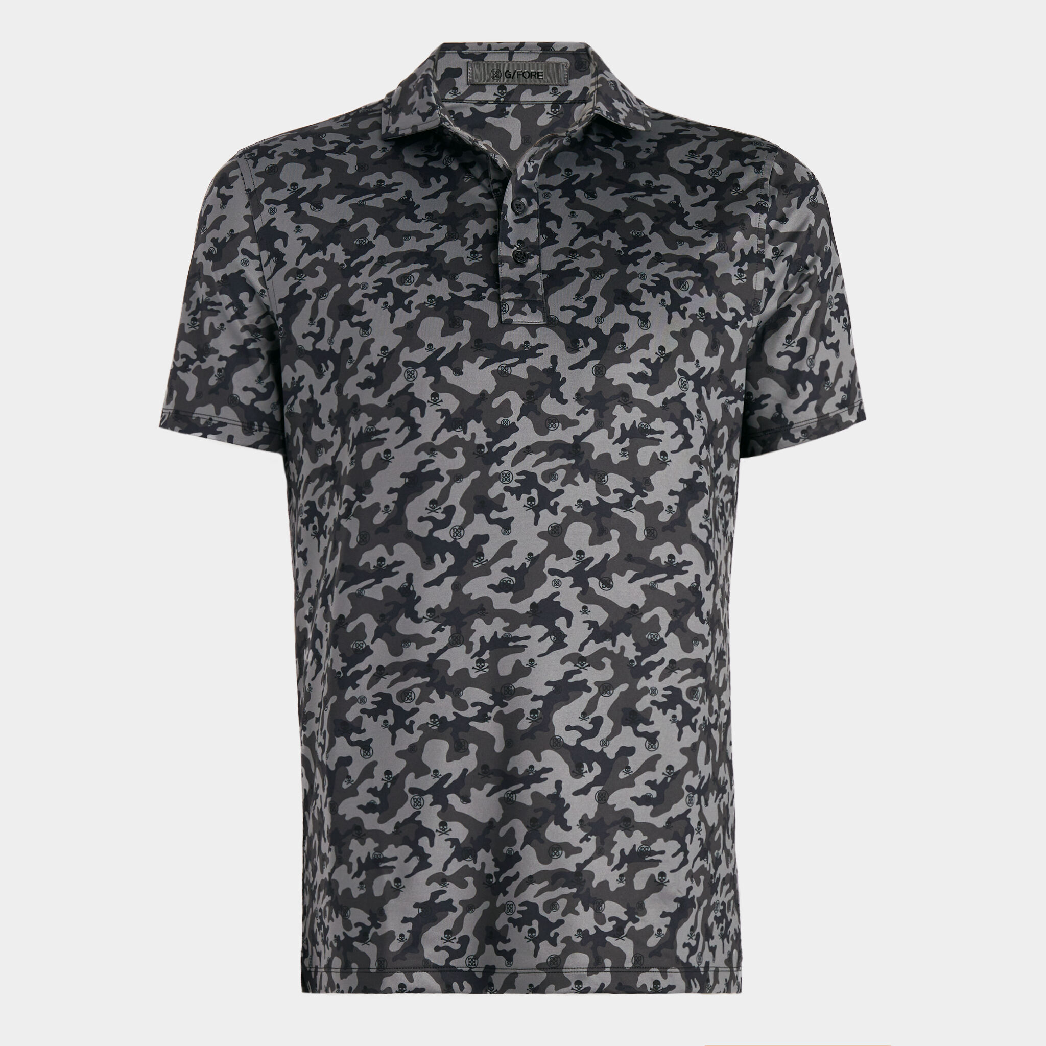 MAPPED ICON CAMO TECH JERSEY MODERN SPREAD COLLAR POLO