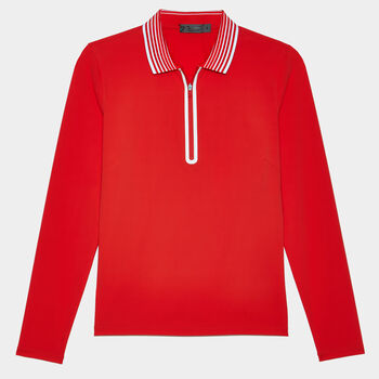 FEATHERWEIGHT SILKY TECH NYLON QUARTER ZIP POLO
