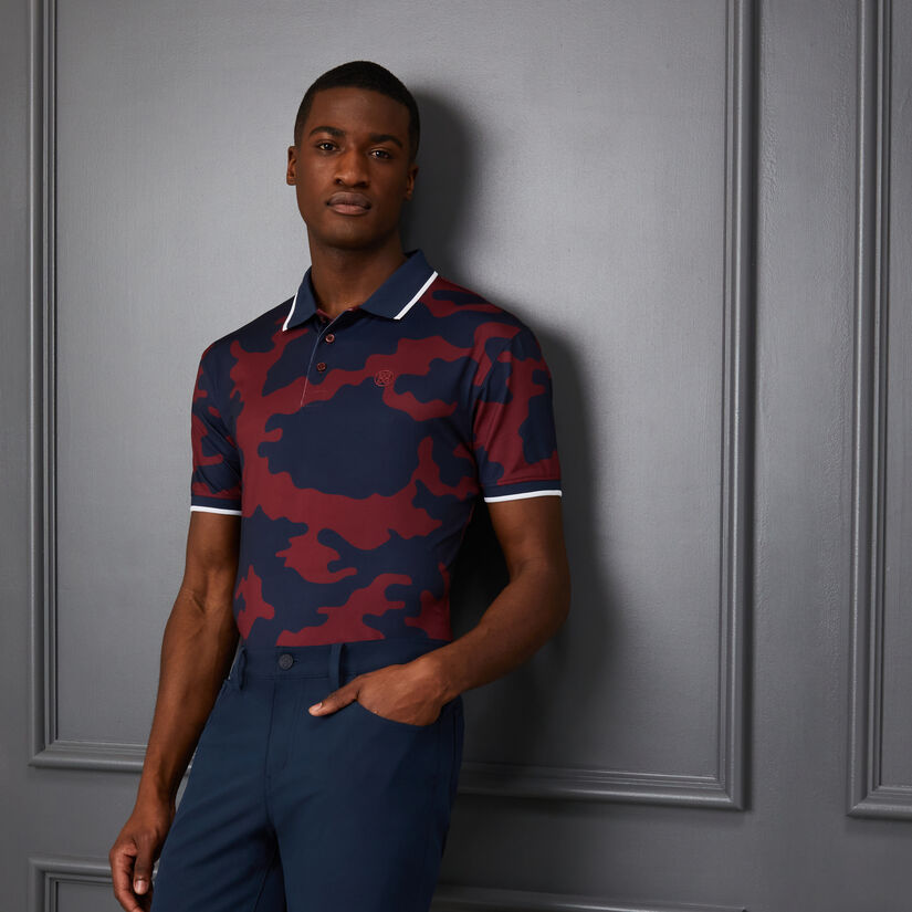 EXPLODED CAMO RIB COLLAR TECH JERSEY SLIM FIT POLO image number 2