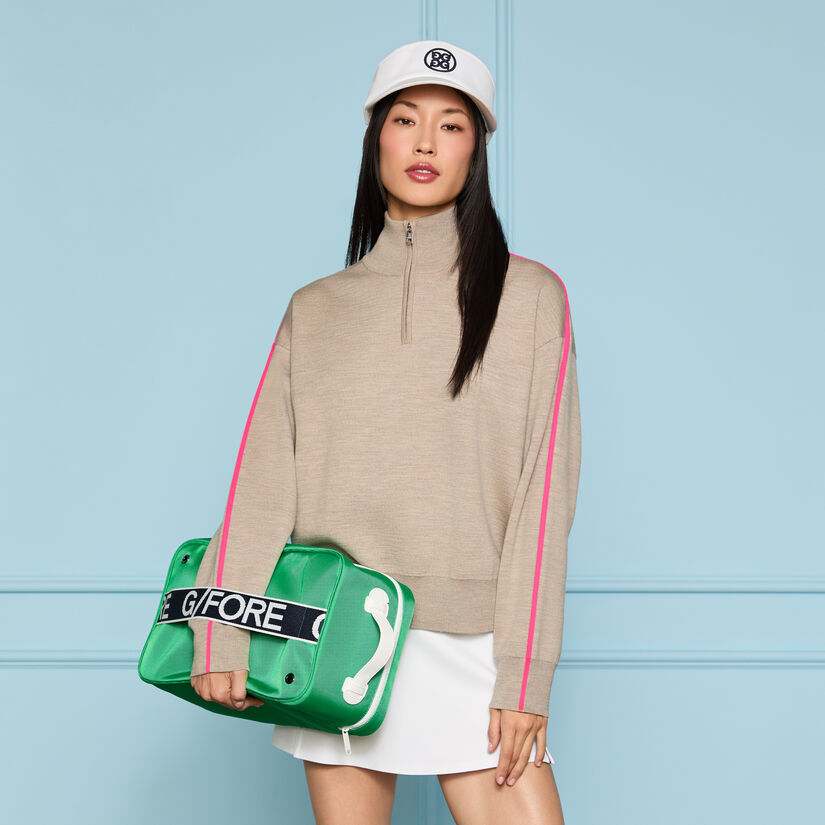 MERINO WOOL COTTON PLAITED 1/4 ZIP JUMPER image number 2