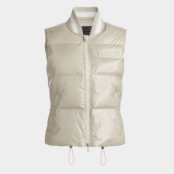 CIRCLE G'S COATED NYLON QUILTED PUFFER GILET