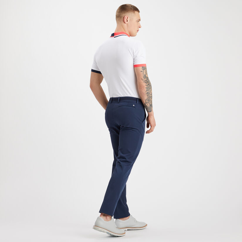 TWO TONE TECH JERSEY RIB COLLAR SLIM FIT POLO image number 5