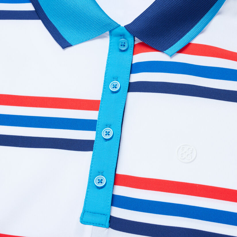 OFFSET STRIPE LIGHTWEIGHT TECH JERSEY POLO image number 6
