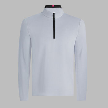 G/fore Brushed Back Tech Quarter Zip Pullover In Light Grey Melange