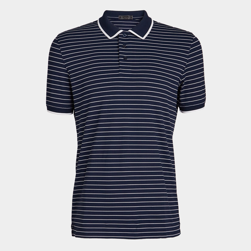 FINE LINE BANDED SLEEVE TECH PIQU&Eacute; POLO image number 1