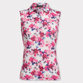 PHOTO FLORAL STRETCH TECH JERSEY SLEEVELESS POLO image number 1