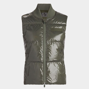 CIRCLE G'S COATED NYLON QUILTED PUFFER GILET