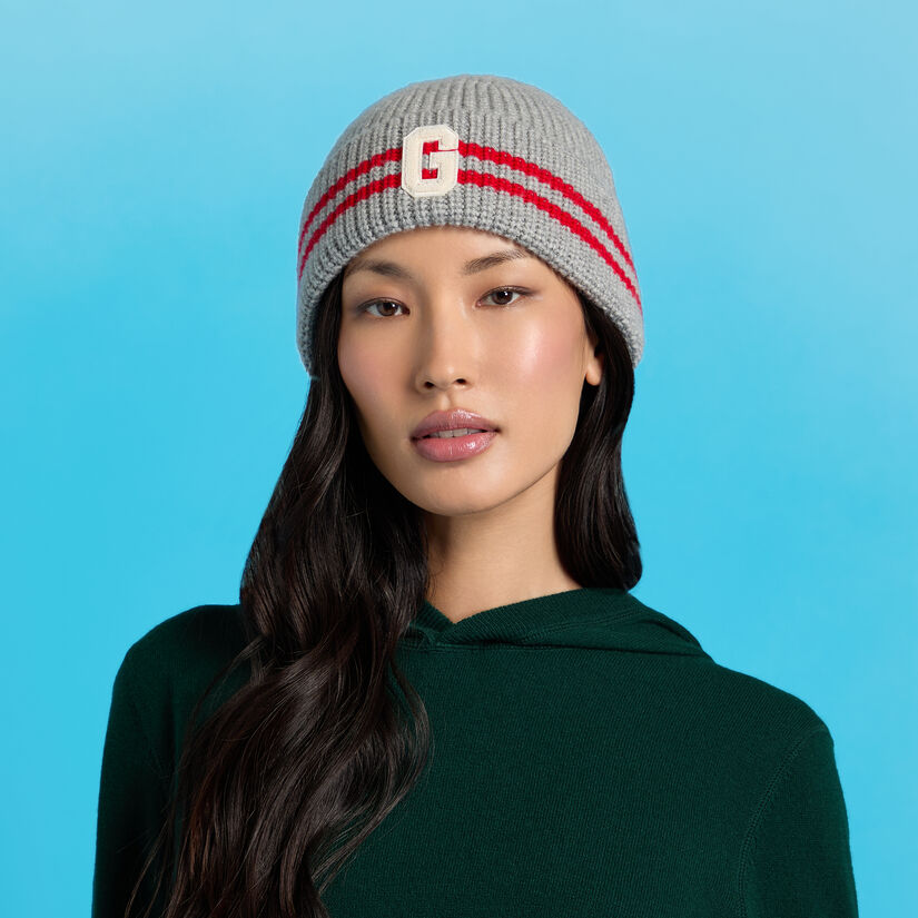 STRIPED IT LETTER G WOOL CASHMERE BEANIE image number 4