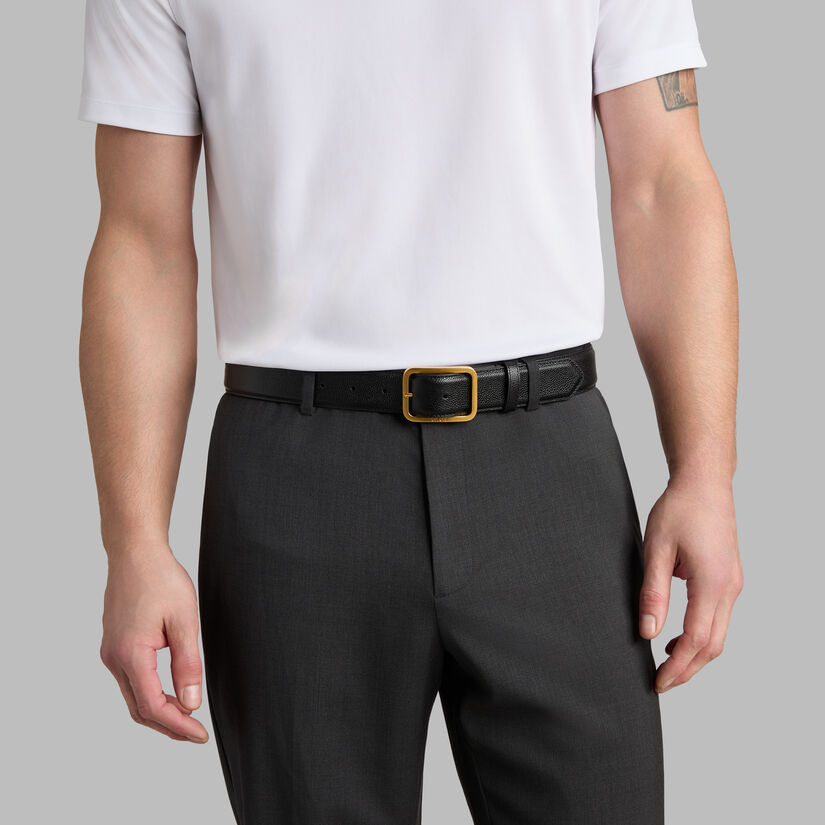 MEN'S LUXE PEBBLE LEATHER BELT image number 3