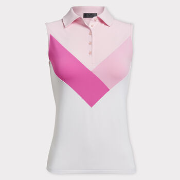 MULTI V STRETCH TECH JERSEY SLEEVELESS POLO