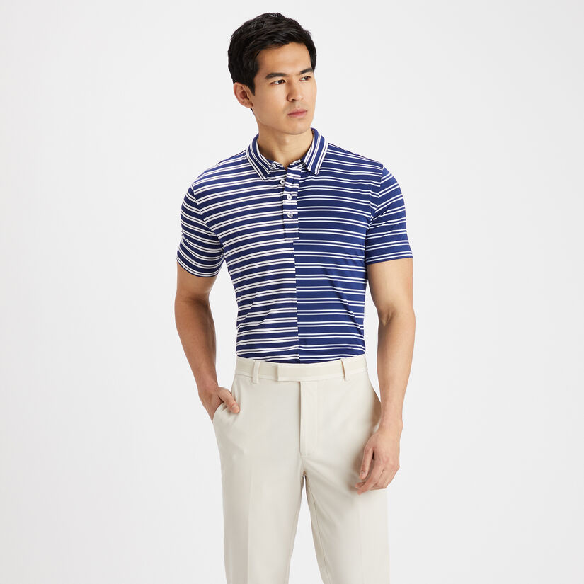 OFFSET STRIPE TECH JERSEY SLIM FIT POLO image number 3