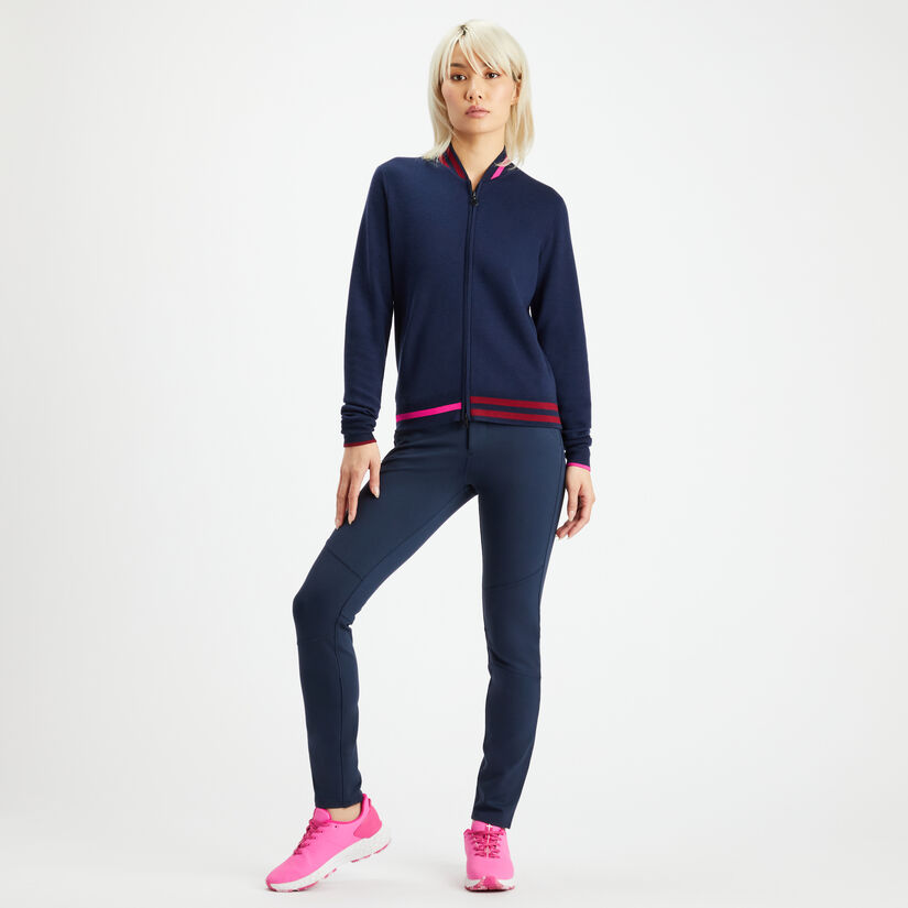 FORE JACQUARD WOOL FULL ZIP BOMBER JUMPER image number 4