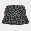 REVERSIBLE DISTORTED CHECK NYLON BUCKET HAT image number 6