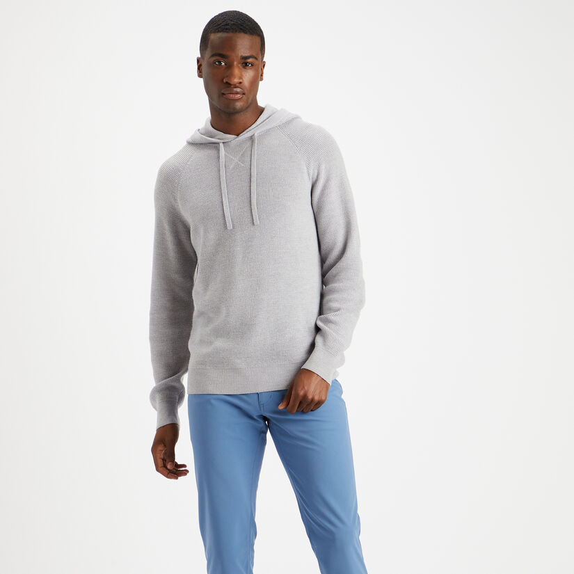WAFFLE STITCH HOODED MERINO WOOL SLIM FIT PULLOVER image number 3