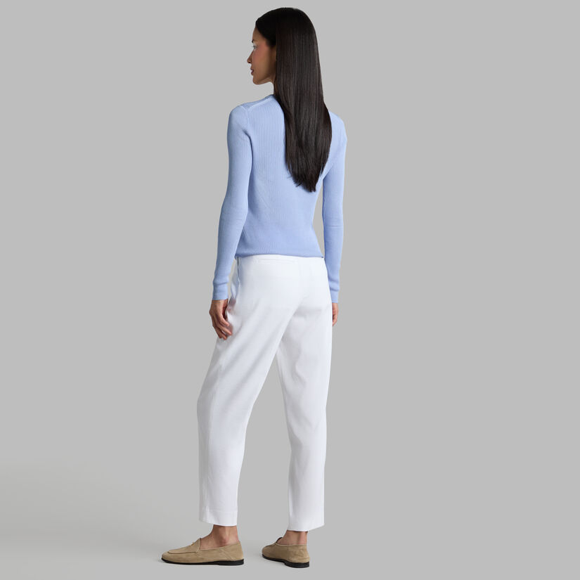 COTTON BLEND RIB KNIT FITTED TOP image number 4