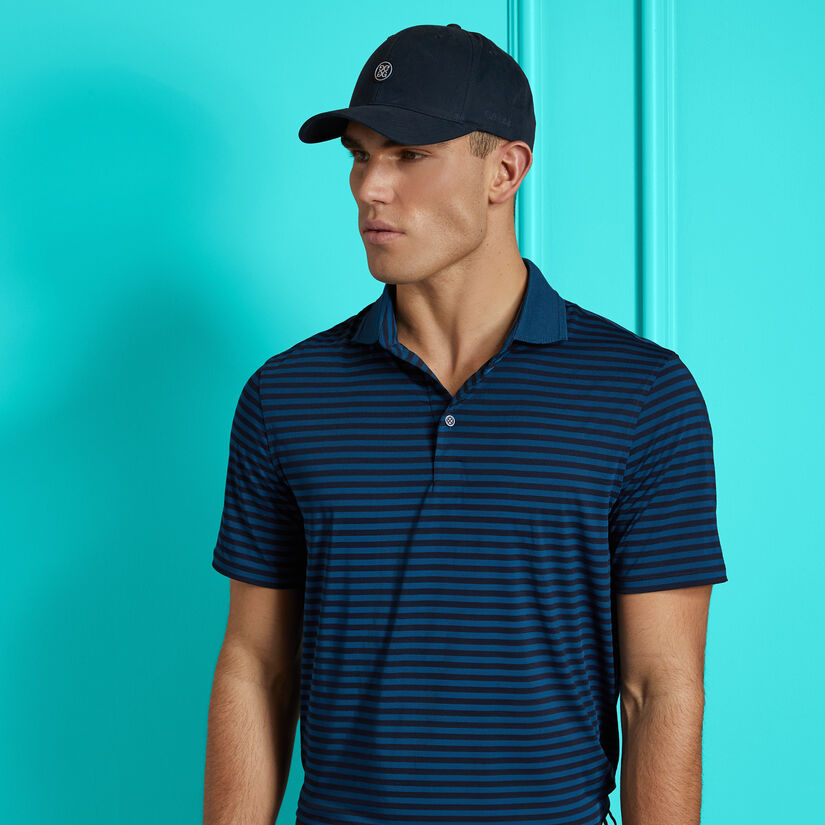 PERFORATED STRIPE TECH JERSEY POLO | MEN'S POLO SHIRTS | G/FORE