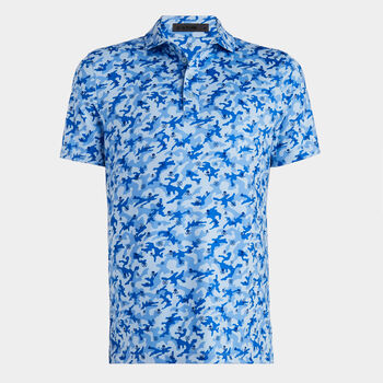MAPPED ICON CAMO TECH JERSEY MODERN SPREAD COLLAR POLO