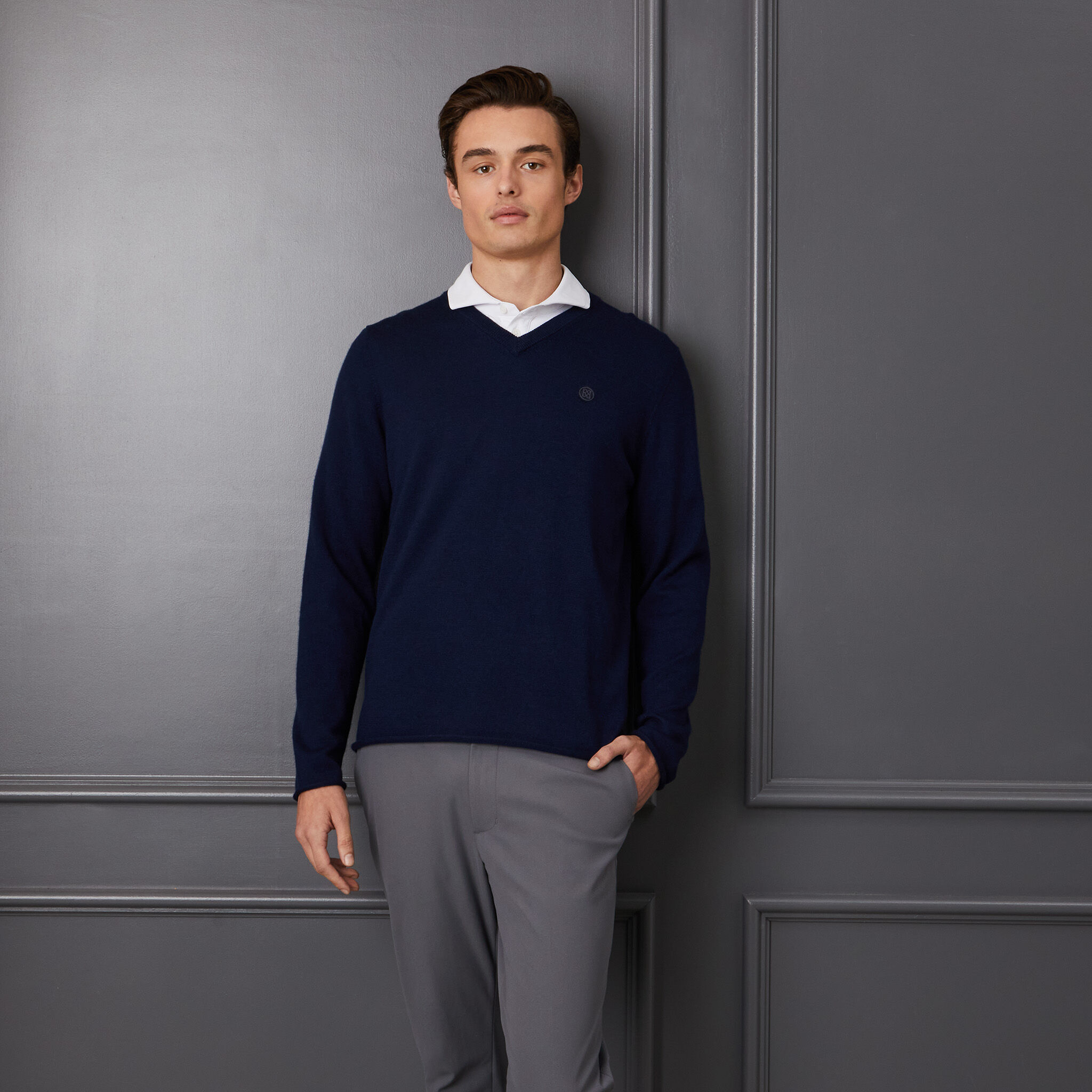 Mens slim shop fit cashmere sweater