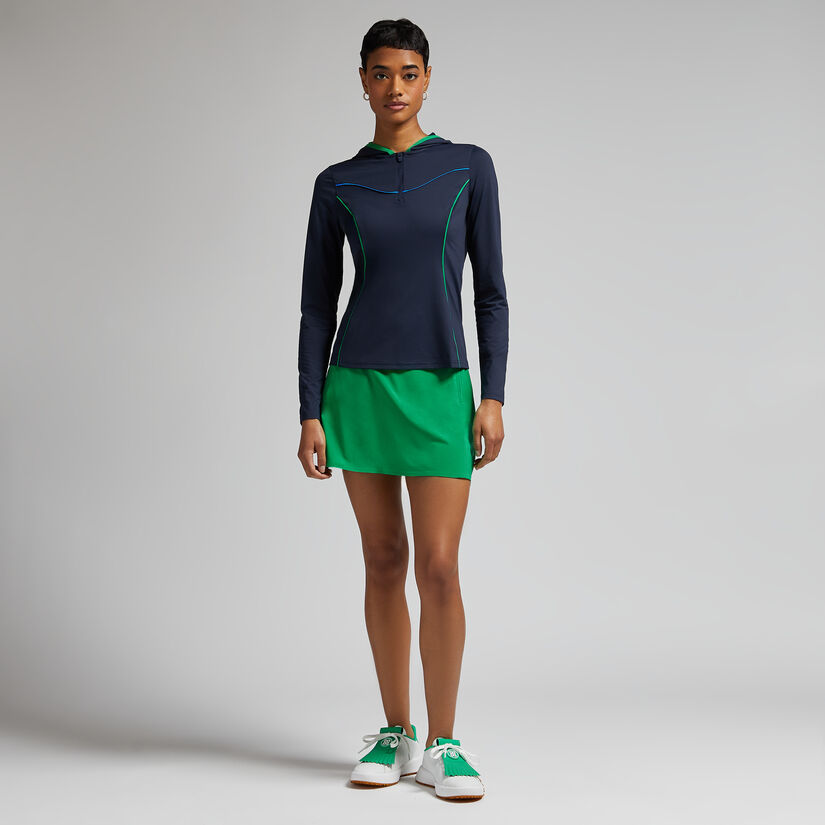 Mid Buff Color Interlock CONTOURING INTERLOCK HOODED MID LAYER